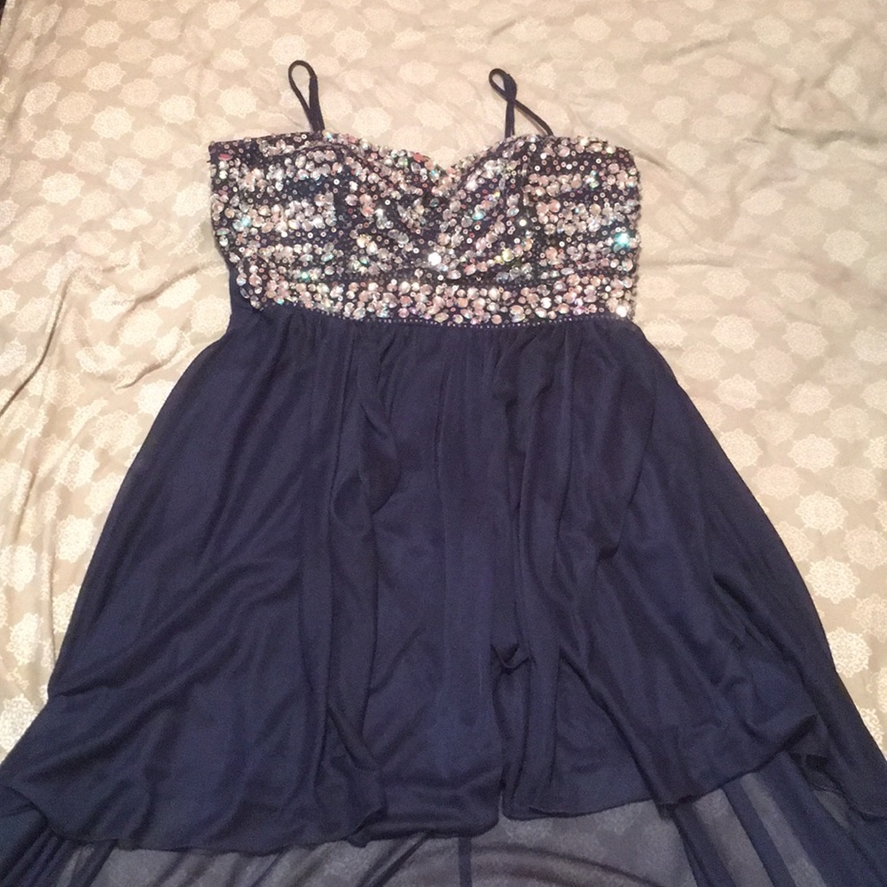 A blue dress